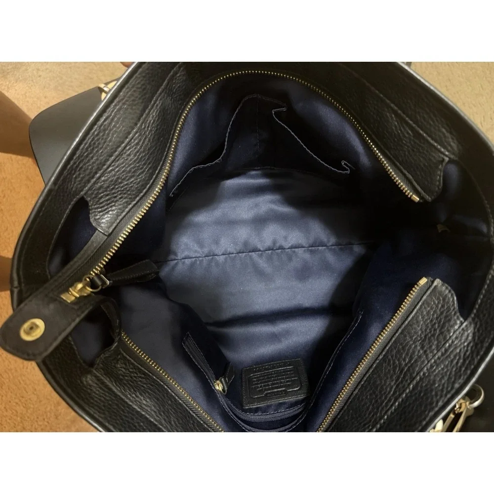 COACH 26769 Madison Black Pebbled Leather Tote Bag, Gold Tone Hardware, 2 TAGS
